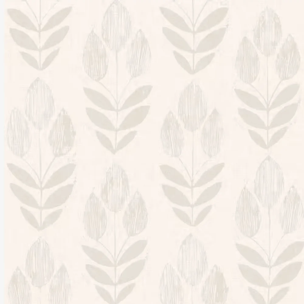 Wallpaper Scandinavian Tulip Farmhouse Beige OPEN ROLL